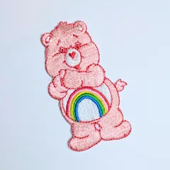 送料無料！ ★刺繍アイロンワッペン★【 Care Bears（ ケアベア ） 】Cheer Bear  / チアベア〚アメリカン雑貨 アメトイ〛