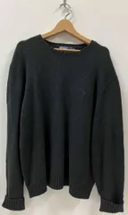 Polo by Ralph Lauren ポロバイラルフローレン 90s 香港製 コットン クルーネック ニット サイズL ブラック 