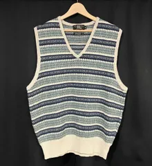 RRL RALPH LAUREN ニット リネンコットンニットベスト 総柄 三ツ星タグ ダブルアールエル ラルフローレン