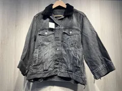 sacai 18-03947／ボア付／サイドジップ／グレー Gジャン(デニムジャケット)Mサイズ