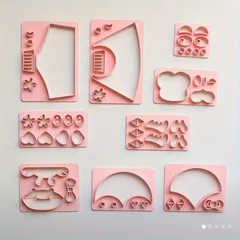 No.290 【9個セット】可愛い キャラクター 粘土型 クッキー型 DIY クレイカッター 知育 工作 お菓子作り