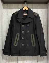 DIESEL メルトン生地ウールピーコート ネイビー - メルカリ