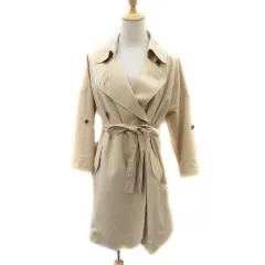 アーバンリサーチ URBAN RESEARCH lite トレンチコート スプリングコート ロング丈 ダブルボタン ウエストリボン 無地 F ベージュ /YK15