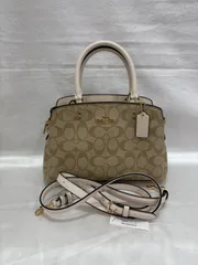 (中古極美品)COACH コーチ シグネチャー 2WAY サッチェルバッグ ショルダーストラップ付き