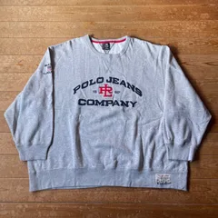 00's POLO JEANS Co. Ralph Lauren big size logo sweat. 古着　ポロジーンズ　ラルフローレン　スウェット　グレー　4XL
