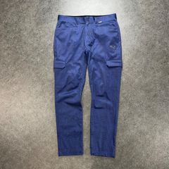 PUMA GOLF PGW Cargo Pants プーマ 3レイヤー AOP カーゴパンツ スリム テーパード 千鳥格子 ロゴプリント ブルー メンズ L 539346