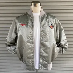 90's Delaware Valley Fire chief association nylon stadium jacket. 古着　ナイロンスタジャン　デラウェア州　シルバー　XXL アウター