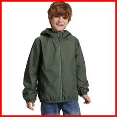 裏地付き 子供服 アウター 軽量 ジャンパー ジュニア 男の子 マウンテンパーカー 撥水 キッズ 防風 防寒 ウインドブレーカー 日焼け止め 春秋 [ユートレンド] 通園