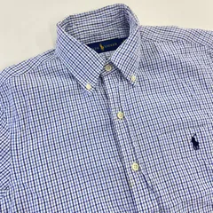 【新年祭】【新春セール】【お年玉】【縁起物】POLO RALPH LAURENL    ポロラルフローレン　半袖　シャツ　チェック　シミあり　汚れあり