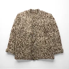 VINTAGE ニット カーディガン ノルディック M ブラウン ウール