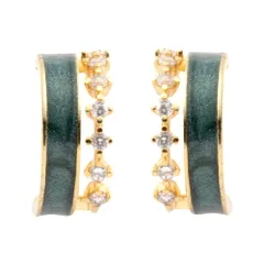 【グリーン×イヤリング】[Cream dot. クリームドット公式] イヤリング レディース   金属アレルギー ニッケルフリー フープ キュービックジルコニア