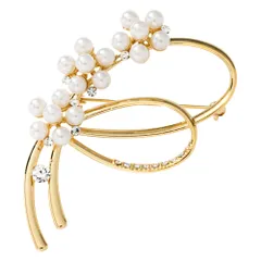 【ゴールド×ワンサイズ】[Cream dot. クリームドット公式]  ブローチ フォーマル 卒業式 卒園式 入学式 入園式 ママスーツ コサージュ 華やか ピン パール ビジュー フラワー 上品 金属アレルギー ニッケルフリー 大人  