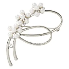 【シルバー×ワンサイズ】[Cream dot. クリームドット公式]  ブローチ フォーマル 卒業式 卒園式 入学式 入園式 ママスーツ コサージュ 華やか ピン パール ビジュー フラワー 上品 金属アレルギー ニッケルフリー 大人  