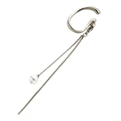 【A：シルバー×ワンサイズ】[Cream dot. クリームドット公式] イヤーカフ レディース  イヤーカフ 金属アレルギー ニッケルフリー 2way 取り外し可能 イヤカフ 片耳用 ロング チェーン 揺れる パール メタルボール 大人 上品  