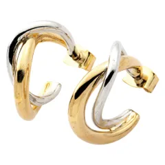 【ミックスA×ピアス】[Cream dot. クリームドット公式] ピアス レディース   大ぶり 金属アレルギー ニッケルフリー 大きめ 変形 ツイスト クロス バイカラー コンビカラー ぷっくり 大人 上品 エレガント カジュアル  のサムネイル