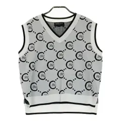 サイズ：2 CECIL McBEE green セシルマクビーグリーン  Vネック ニットベスト ロゴ 総柄 ホワイト系 [240101549956] ゴルフウェア レディース ストスト