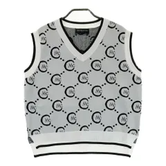 サイズ：2 CECIL McBEE green セシルマクビーグリーン  Vネック ニットベスト ロゴ 総柄 ホワイト系 [240101549957] ゴルフウェア レディース ストスト