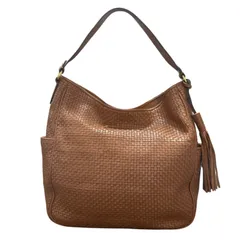 コールハーン COLE HAAN ワンショルダーバッグ 肩掛け レザー 編み込み メッシュ タッセル A4収納可能 大容量 ブラウン 茶色