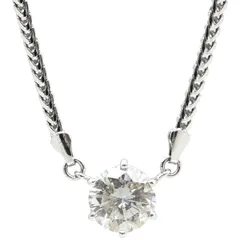 ネックレス ダイヤ ペンダント プラチナシルバー 1P 1石 1粒  6本爪 ダイヤモンド 【中古】