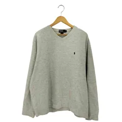 ポロバイラルフローレン Polo by RALPH LAUREN 90s ポニー刺繍 Vネック コットン Vネックスウェット メンズ import：XL 