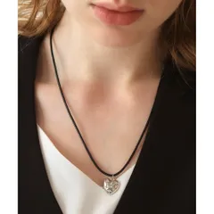 ☆ シルバー ☆ 70cm ☆ ビジューハートチャームネックレス ネックレス ハート ハートネックレス ペンダント レディース アクセサリー ビジューハート ラインストーン アクセ diamond hearts ダイヤモンドハーツ 大人 女性 かわいい 可愛い