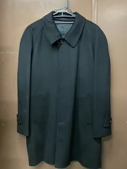 極美品 メンズ カシミヤ ウール混 コート ロング 黒 ブラック アウター サイズ s ky092303