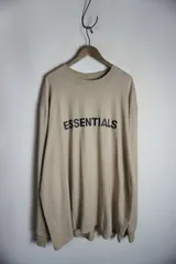 美品 正規 FOG ESSENTIALS フィア オブ ゴッド エッセンシャルズ ロゴ BOXY Tシャツ 長袖 ロンT ベージュ XXL 本物 721P★2
