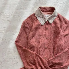 昭和レトロ花柄長袖ロングワンピース花柄刺繍襟総柄ピンク11号T1