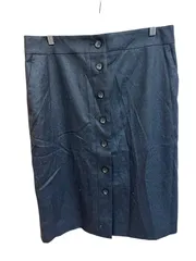 Z161623区　ニジュウサンク　ウール　スカート　膝丈　チャコールグレー　レディース　サイズ50