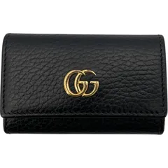 グッチ GUCCI GGマーモント 6連キーケース 456118 ブラック レザー メンズ キーケース