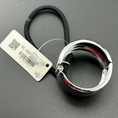 【新品】定価1430円 ヘアアクセサリー ヘアゴム シルバー カラー まる 大きめ キレイ 上品 可愛い◆