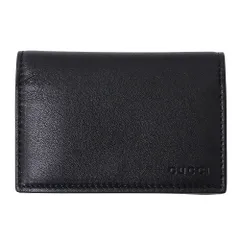 グッチ GUCCI カードケース メンズ ブランド 名刺入れ GGエンブレム GG ファブリック カードケース レザー ブラック 818956 黒 おしゃれ かっこいい 小さめ コンパクト 【中古】