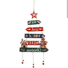 【新商品】【クリスマス特集】クリスマスの木製ドア吊り壁工芸品吊りパーティーシーン設定小道具装飾ホームオフィス