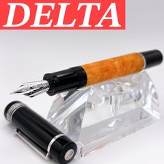 状態良【デルタ本物】万年筆/ドルチェヴィータ/ペン先K14/ブラック×オレンジ 状態良【デルタ本物】万年筆/ドルチェヴィータ/ペン先K14/ブラック