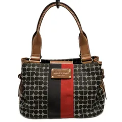 Kate spade(ケイトスペード) トートバッグ - ダークブラウン×白×レッド レザー