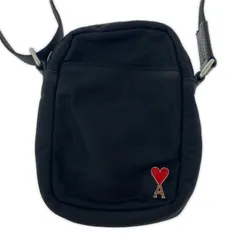 AMI PARIS アミパリ ナイロン ミニショルダーバッグ/ブラック