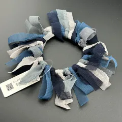 【新品】定価1210円 ヘアアクセサリー ヘアゴム ブルー グレー 可愛い◆