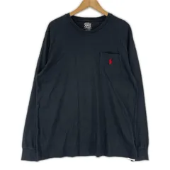 POLO RALPH LAUREN ポロ・ラルフローレン ポケットクルーネック長袖Ｔシャツ sizeM/ブラック