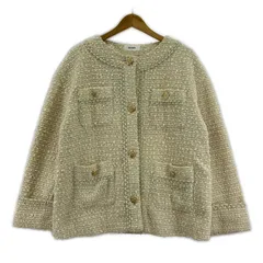 SNIDEL スナイデル ツイードノーカラージャケット sizeF/アイボリー