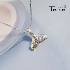 Terse S925幸運のお守り☆ホエールテール(クジラの尻尾) のネックレス ペンダント レディース  尾びれ ザトウクジラ 鯨 くじら 海 ビーチ 海岸 ハワイアンジュエリー 強運 守護 ラッキーアイテム パーティー プレゼント リゾート ラッキーモチーフ