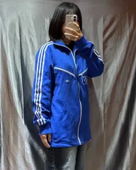 XL アディダス 斜めボーダー ツーポケット ダークブルー トラックジャージ