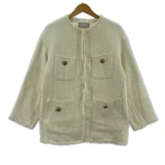 COCODEAL ココディール ツイード ノーカラージャケット size1/アイボリー