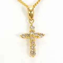 K18YG ネックレス ダイヤモンド 0.2ct 鑑別書 総重量約3.6g 約37cm