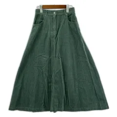 BEAMS HEART ビームスハート コーデュロイ Aラインロングスカート sizeM/グリーン