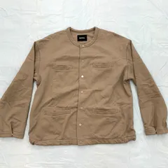 ZUCCA／ズッカ【M】カーディガン風ジャケット／コットン100／ベージュ／ゆったりシルエット／美品のサムネイル