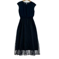 BEAMS HEART ビームス ハート レースワンピース sizeＳ/ネイビー