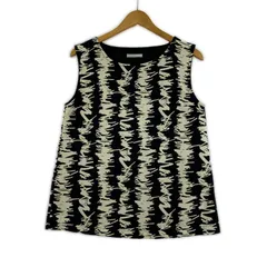 OPAQUE.CLIP オペーク ドット クリップ 総柄 ノースリーブカットソー size38/M/ブラック×ホワイト