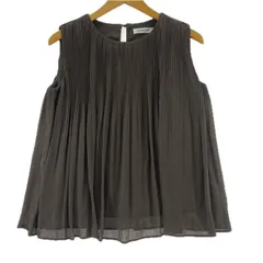 NATURAL BEAUTY BASIC ナチュラルビューティーベーシック   ワッシャープリーツ ノースリーブブラウス sizeS/モカ