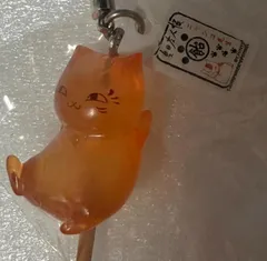 e❌夏目友人帳❌　 ニャンコ先生　オレンジ色　飴細工　フィギュアストラップ