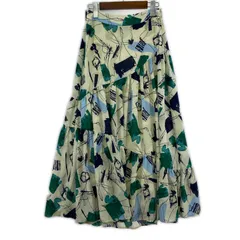 AZUL BY MOUSSY アズールバイマウジー ロング フレアスカート sizeS/グレー×ブルー×グリーン